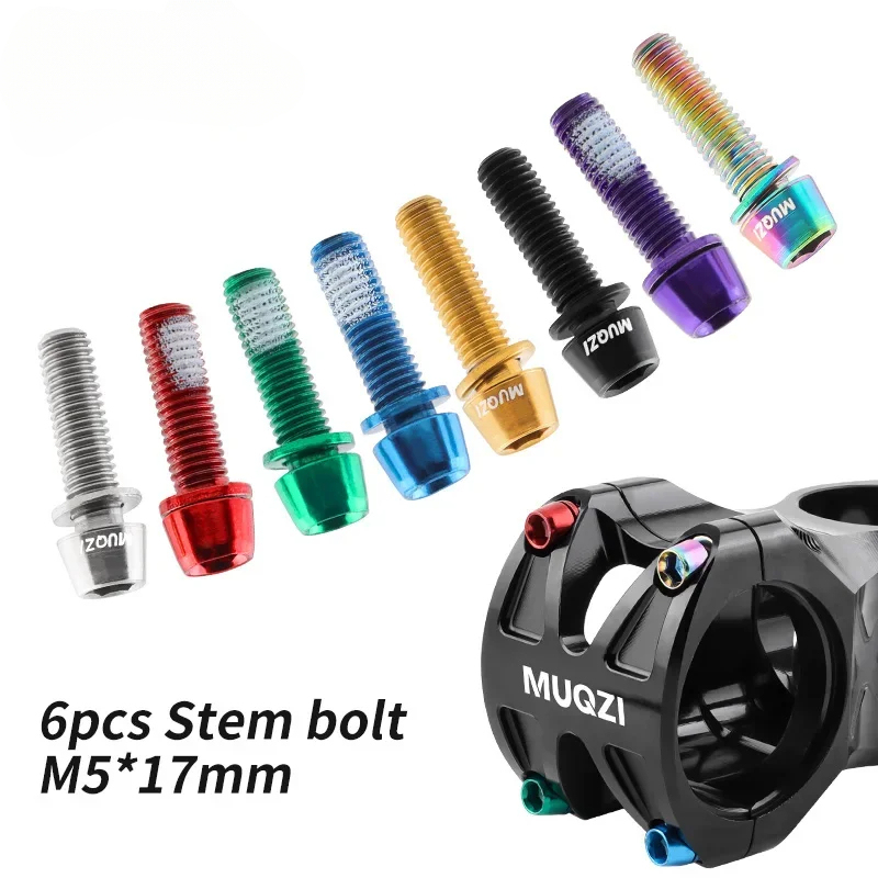 Bike Stem Riser - 6pcs M5x17mm Bicycle Stem Screws with