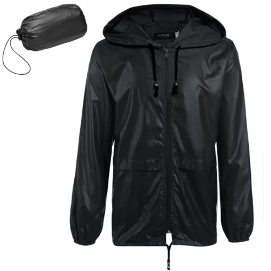 Cycling Gear Jacket - Mens Packable Rain Jacket Lightweight Waterproof