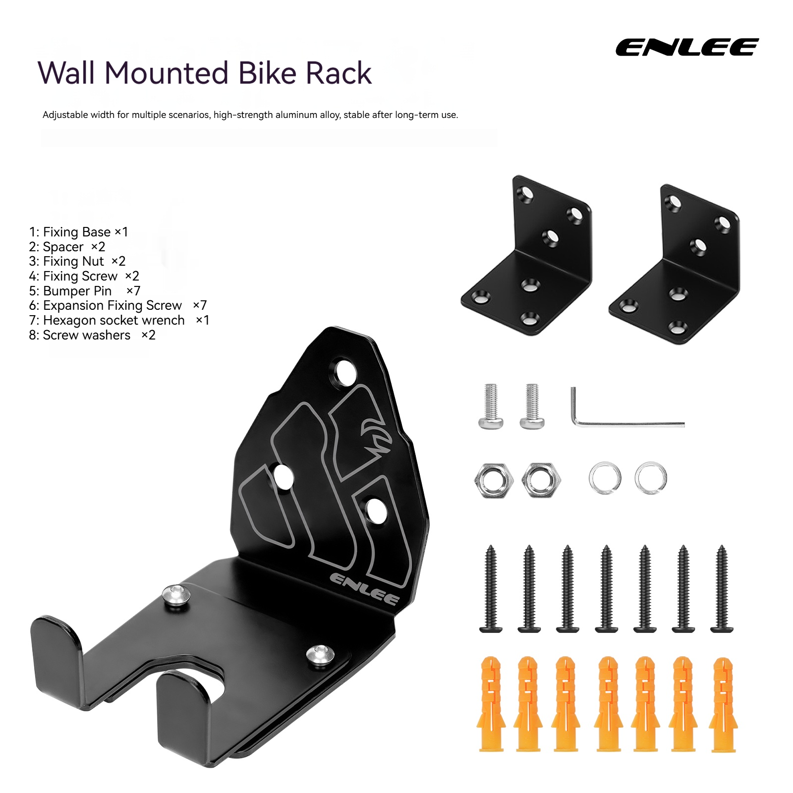 Cycling Gear Wall Organizer - ENLEE Bicycle Rack Wall-Mounted Mountain Bike