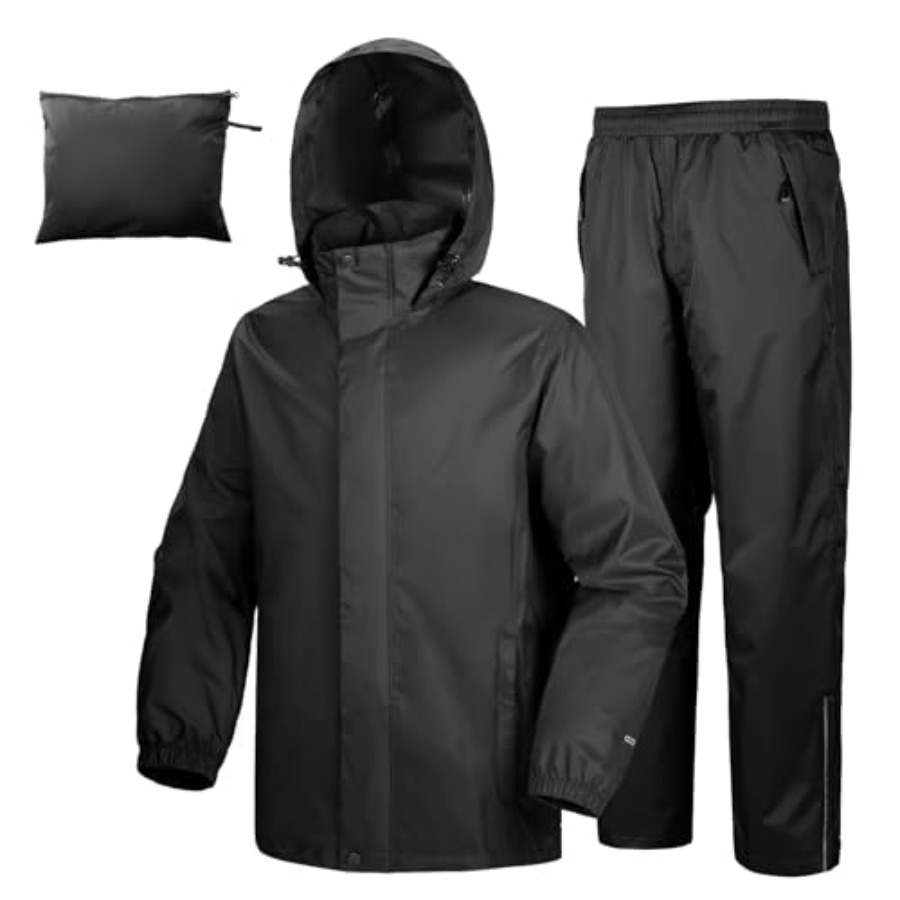 Cycling Gear Jacket - Men's Rain Suit Packable Waterproof Lightweight