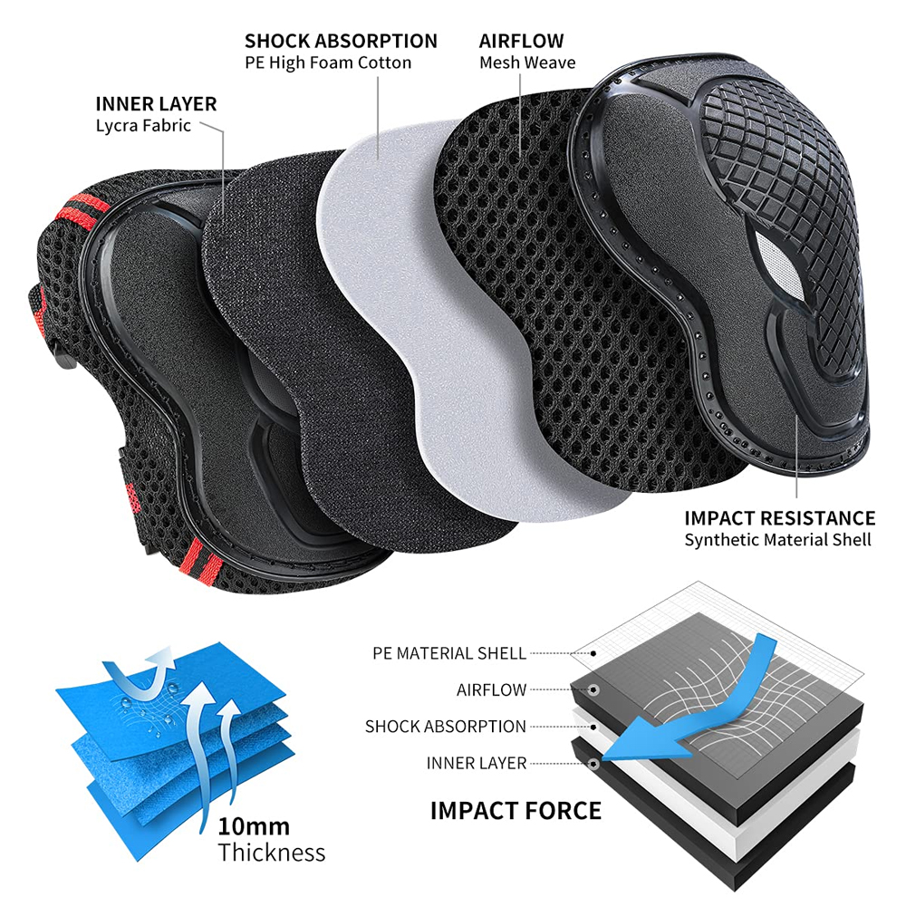 6PCS Adult/Youth Knee Pad Elbo - Youth Cycling Gear avaliação e preço