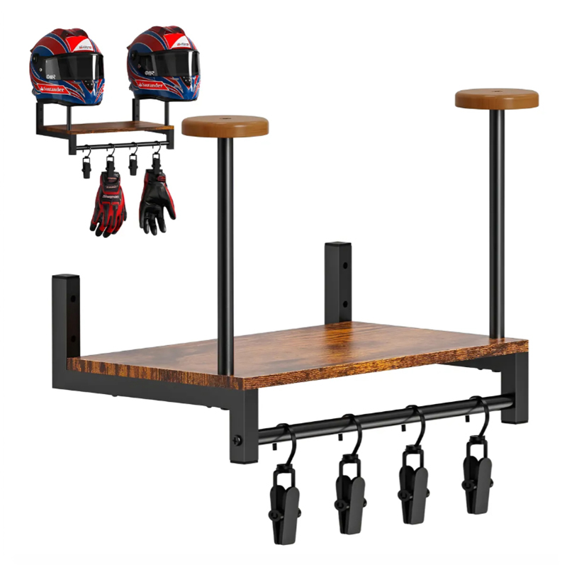 Wooden Gear Display Stand Helm - Cycling Gear Wall Storage avaliação e preço