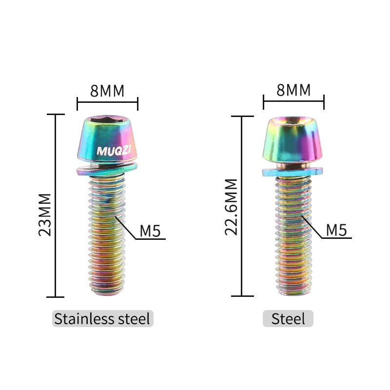 MUQZI 6pcs Stem Bolts M5x17mm  - Bike Stem Riser avaliação e preço