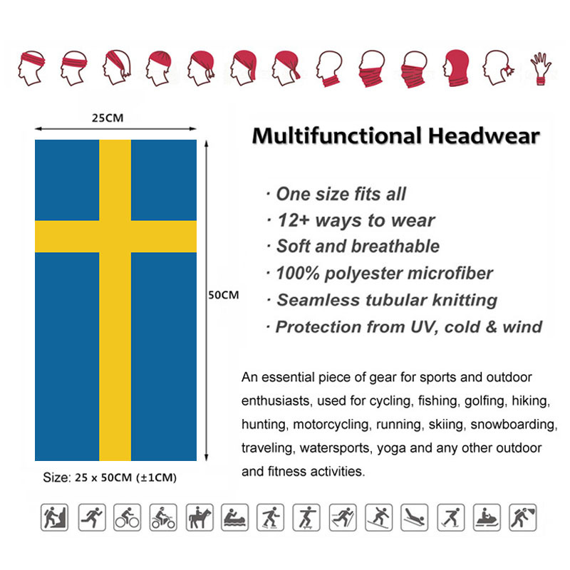 Sweden Flag Printed Bandana He - Cycling Gear Women avaliação e preço