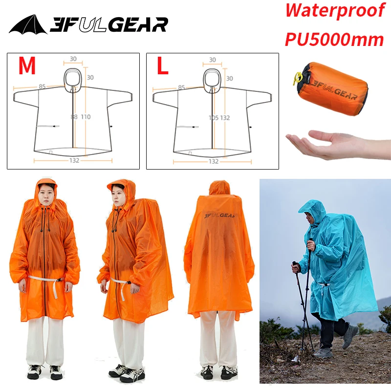 3F UL GEAR Zipper Raincoat 15D - Cycling Gear Jacket avaliação e preço