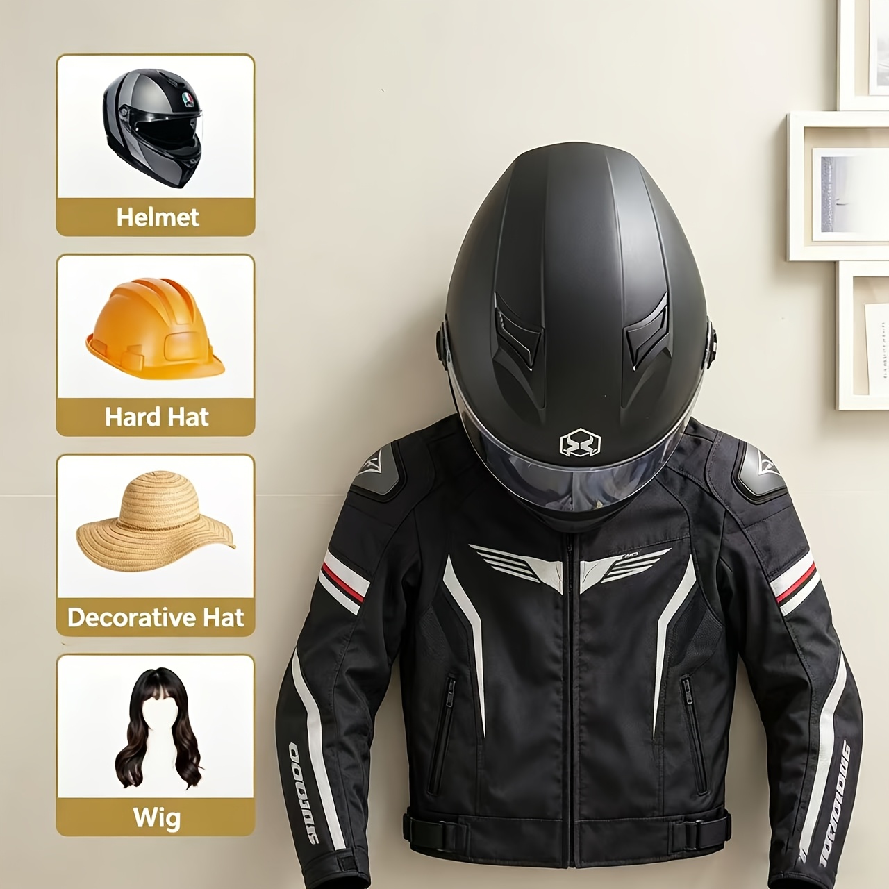 Motorcycle Helmet Holder Solid - Cycling Gear Wall Organizer avaliação e preço