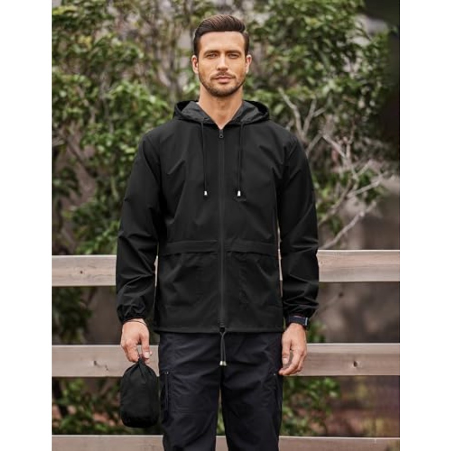 Mens Packable Rain Jacket Ligh - Cycling Gear Jacket avaliação e preço