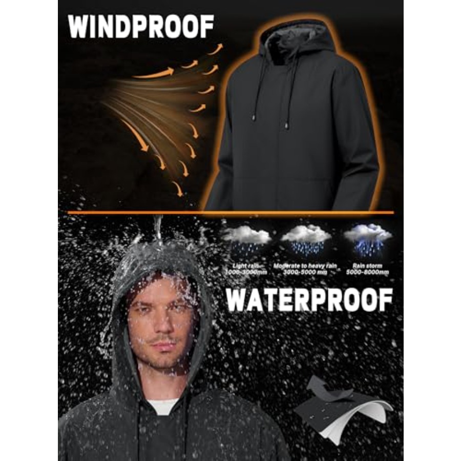 UIQUR Men's Rain Jacket Waterp - Cycling Gear Jacket avaliação e preço