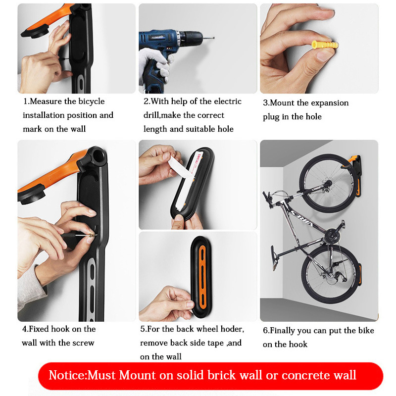 1PC Bicycle Wall Mount Rack Mt - Cycling Gear Wall Organizer avaliação e preço