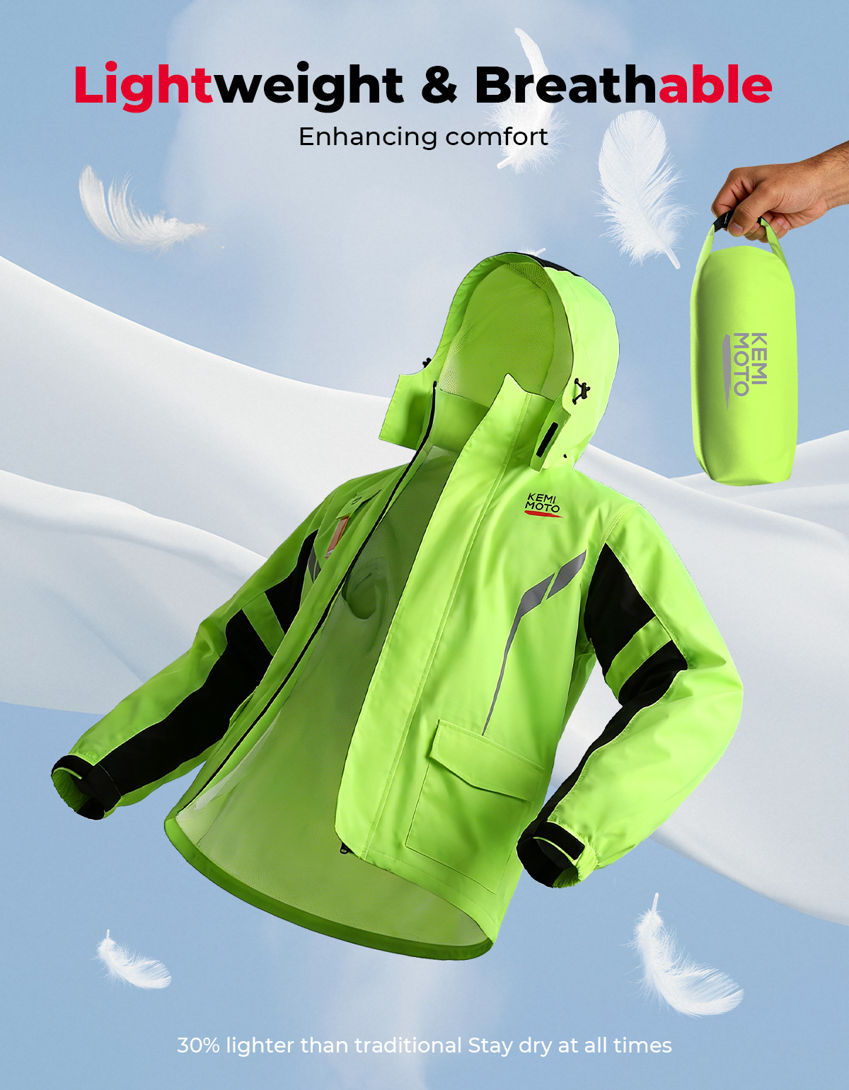 KEMIMOTO Unisex Waterproof Rai - Cycling Gear Jacket avaliação e preço