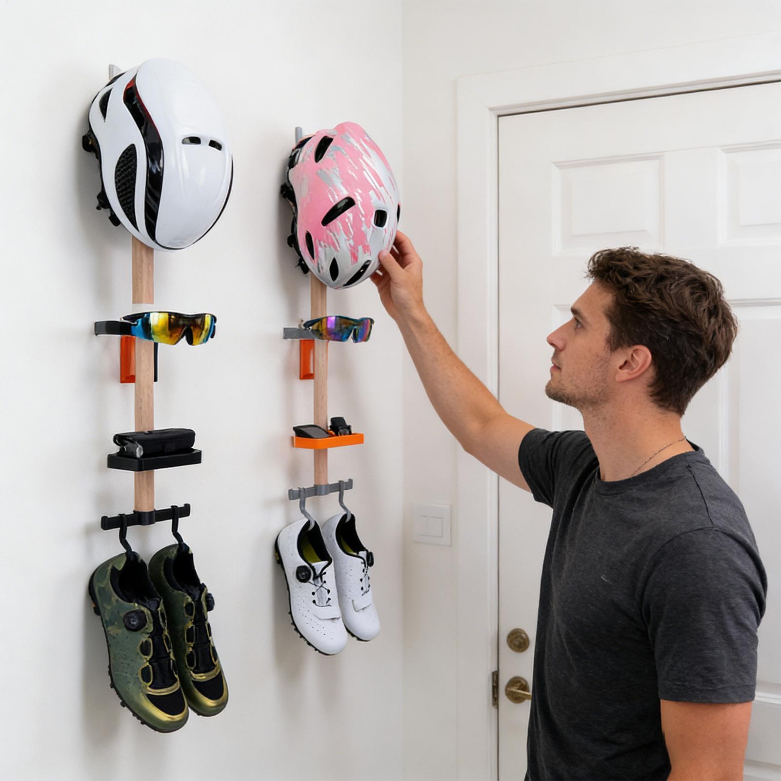 Bike Gear Wall Storage Rack, S - Cycling Gear Wall Organizer avaliação e preço
