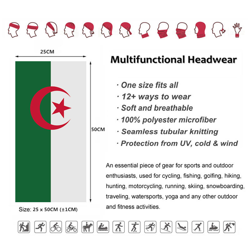 Algeria Flag Printed Bandana H - Cycling Gear Women avaliação e preço