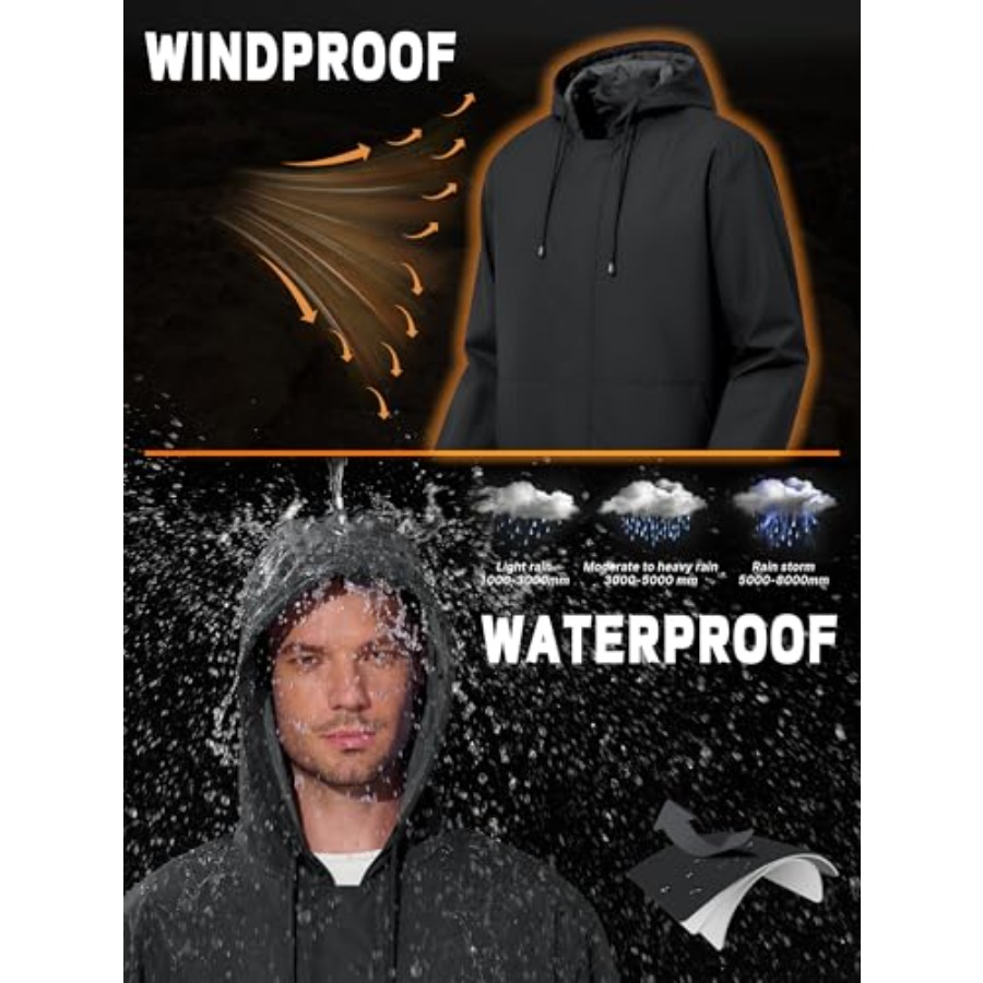 UIQUR Men's Rain Jacket Waterp - Cycling Gear Jacket avaliação e preço
