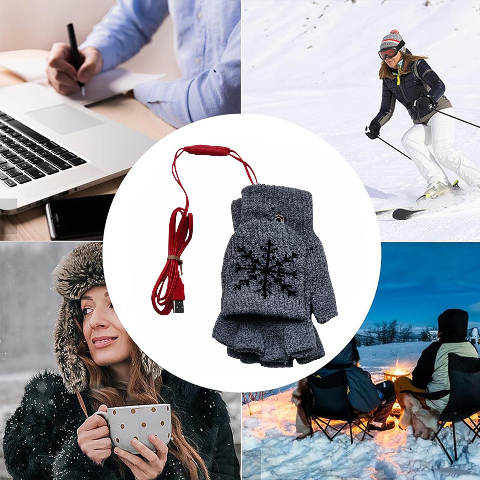 Heated Gloves Fingerless USB H - Cycling Gear For Cold Weather avaliação e preço