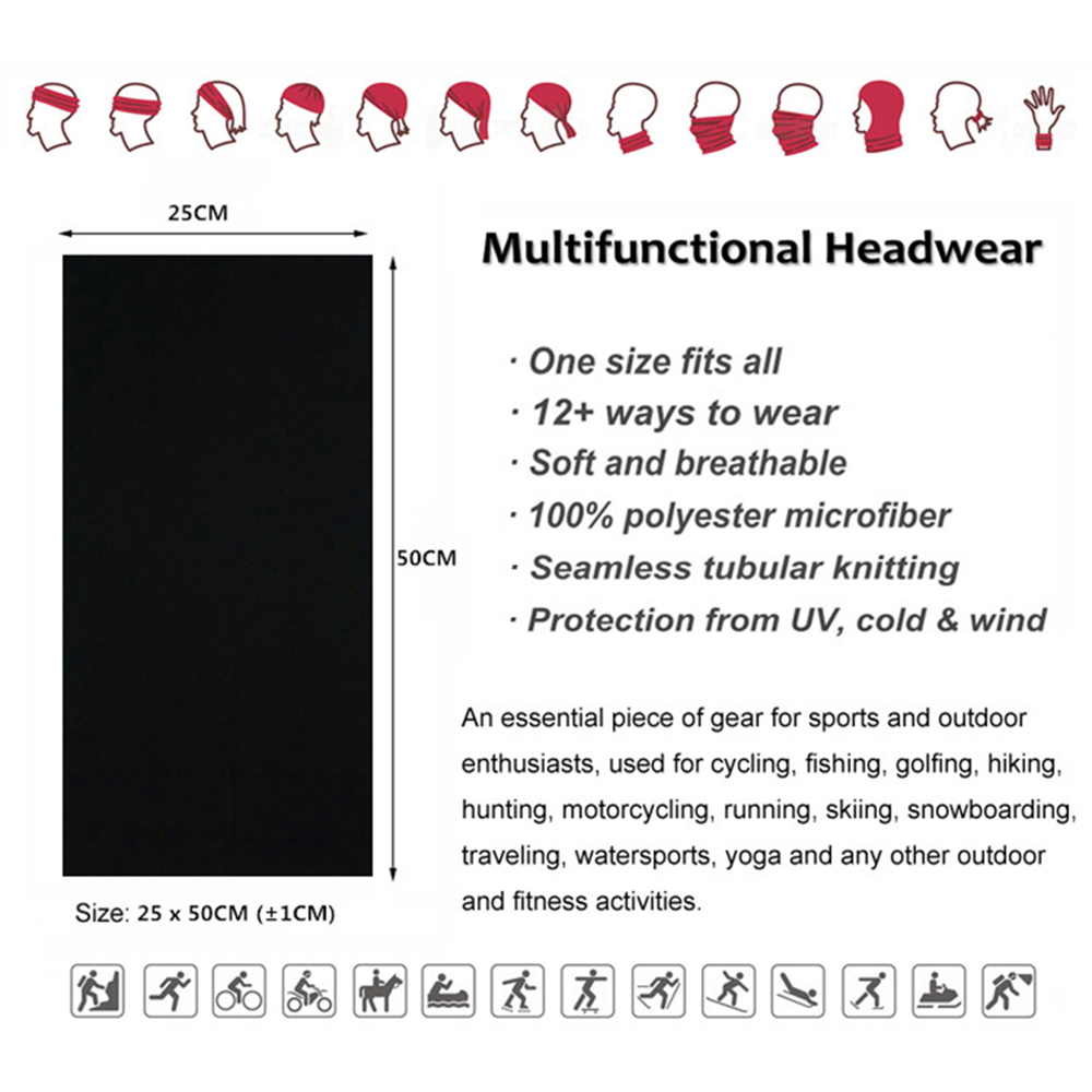 Seamless Solid Color Bandanas  - Cycling Gear Women avaliação e preço